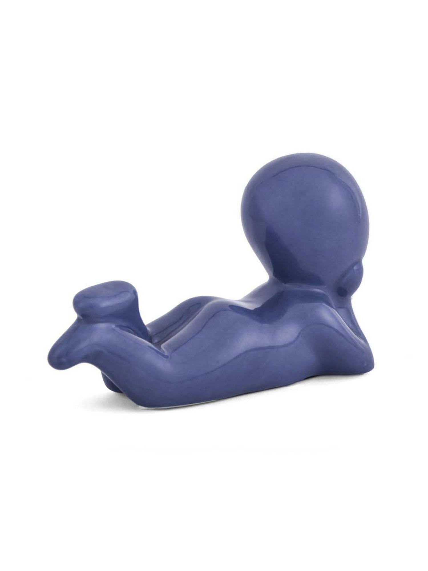 @home Blue Resin Boy Resting Decorative Showpiece