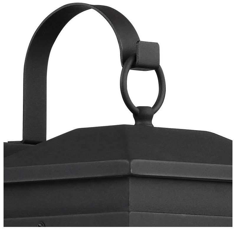 John Timberland Outdoor Wall Light Fixture Textured Black Steel 17" Clear Glass Lantern for Exterior House Porch Patio Deck