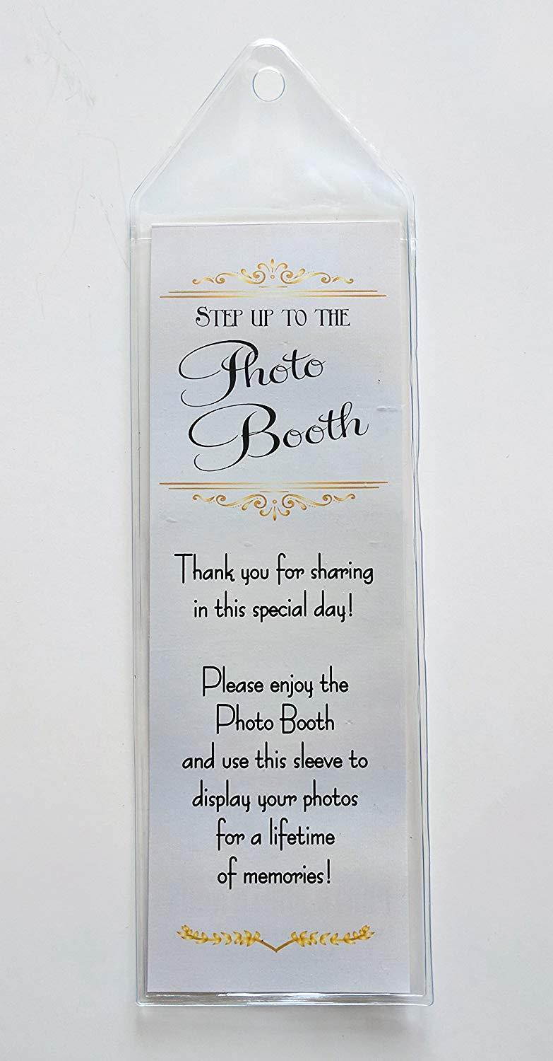 100 Premium Vinyl Photo Booth Bookmark Sleeves 2 1/4 X 6 1/4 for Wedding