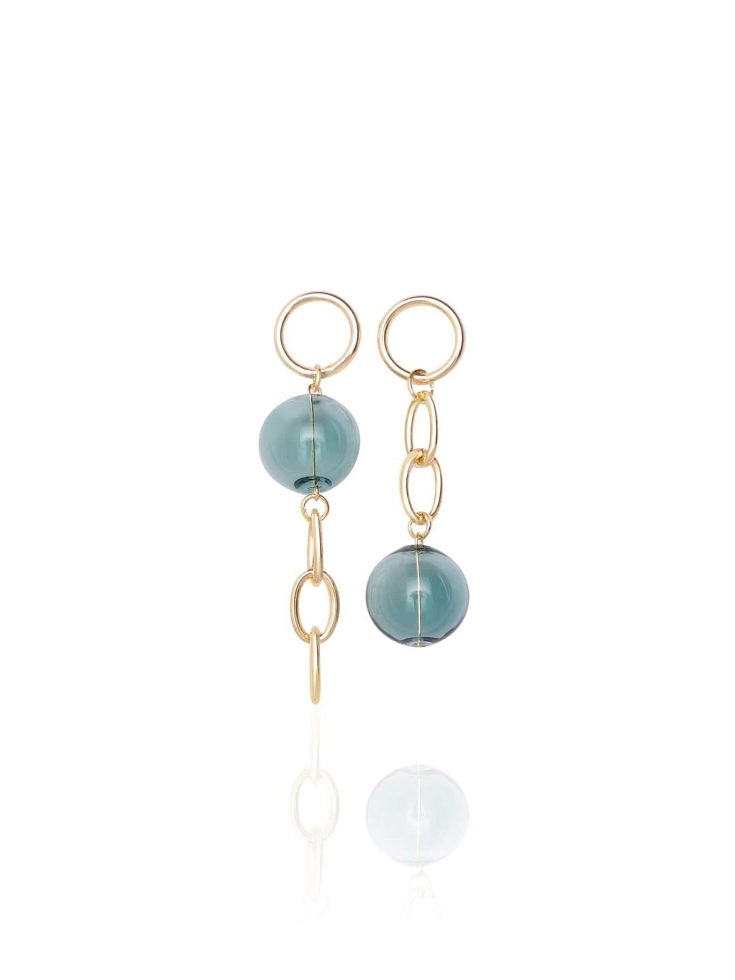 Fashka Quirk Symphony Blue & Golden Dangler Earrings