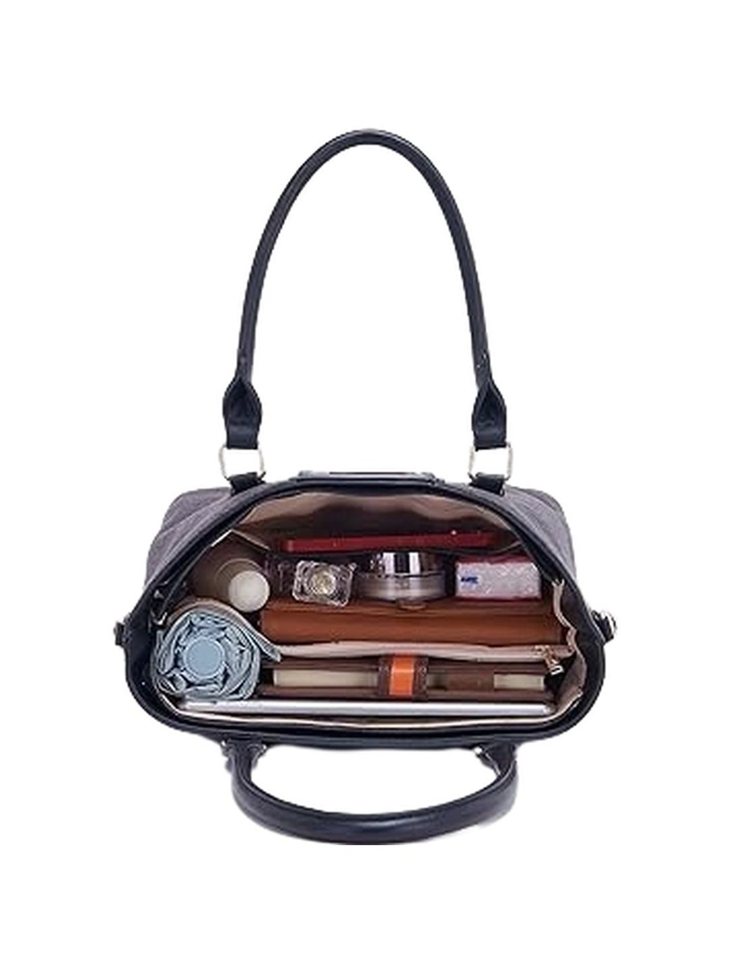 Giordano Black Solid Medium Tote Handbag