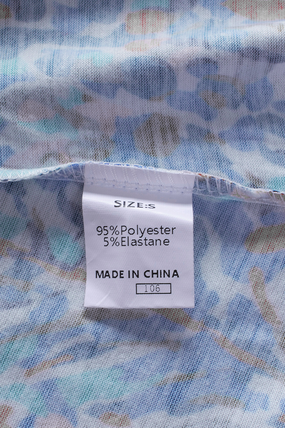 Dark Blue Abstract Print Babydoll Ruffle Sleeveless Shirt