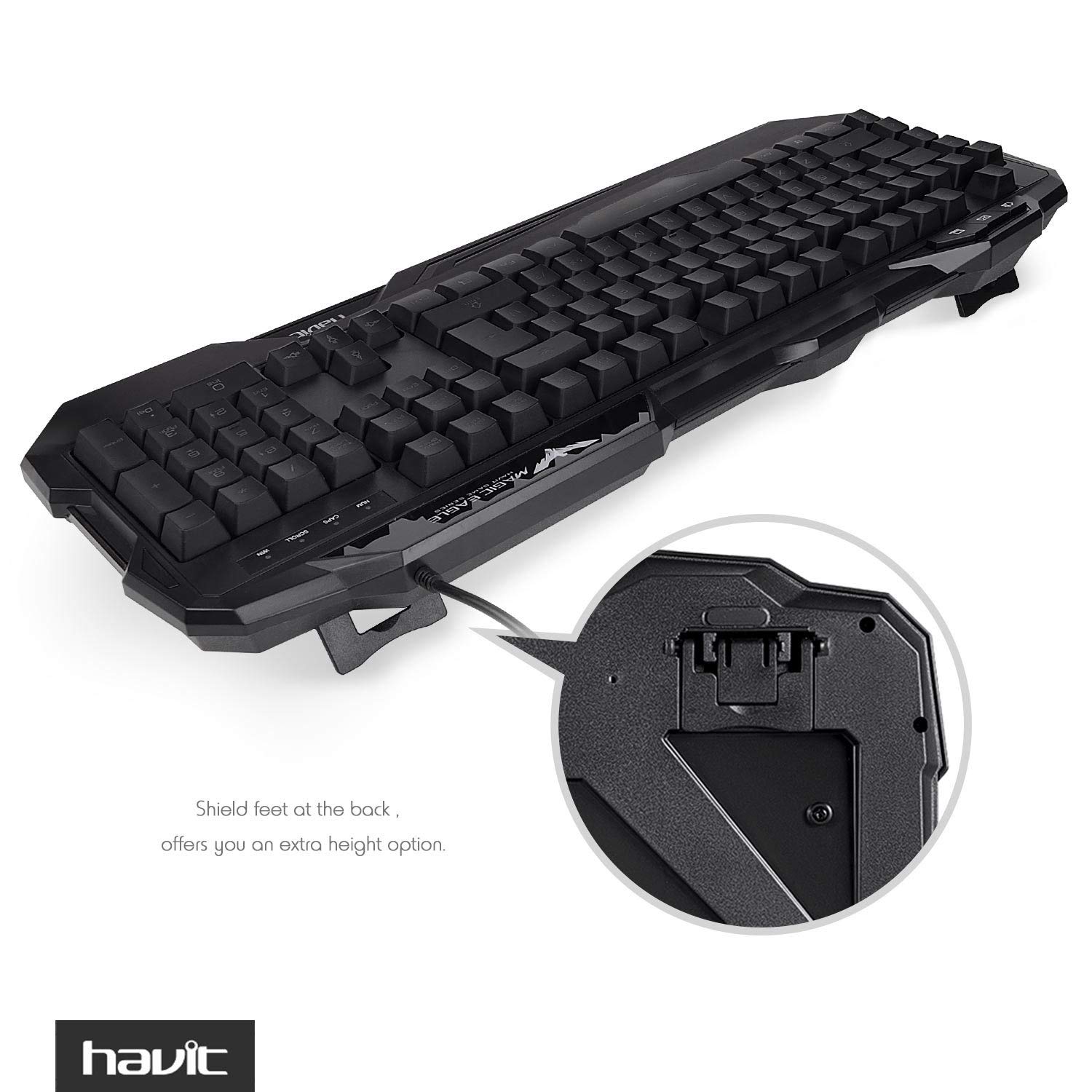 HAVIT Rainbow Backlit Wired Gaming Keyboard Mouse Combo