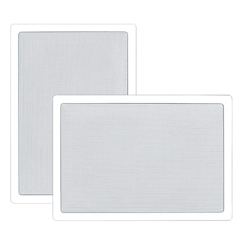Pyle Home PDIW55 5.25 Inch 150 Watt 2 Way Square Rectangular In-Wall/ In-Ceiling Flush Mounted Stereo Speaker Pair, White