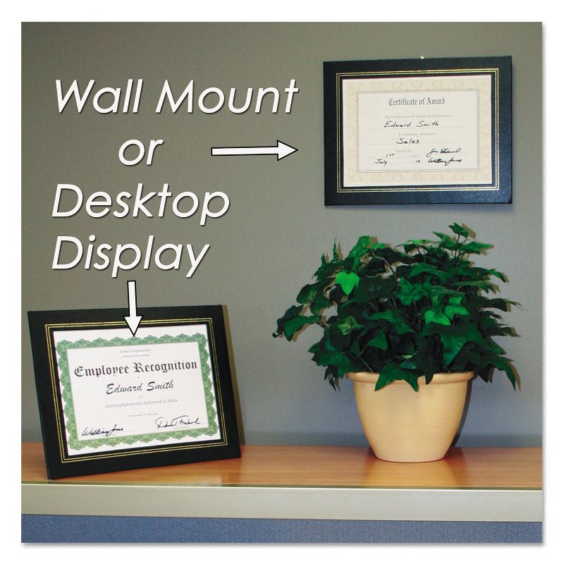 Nudell Leatherette Document Frame 8-1/2 x 11 Black Pack of Two 21202