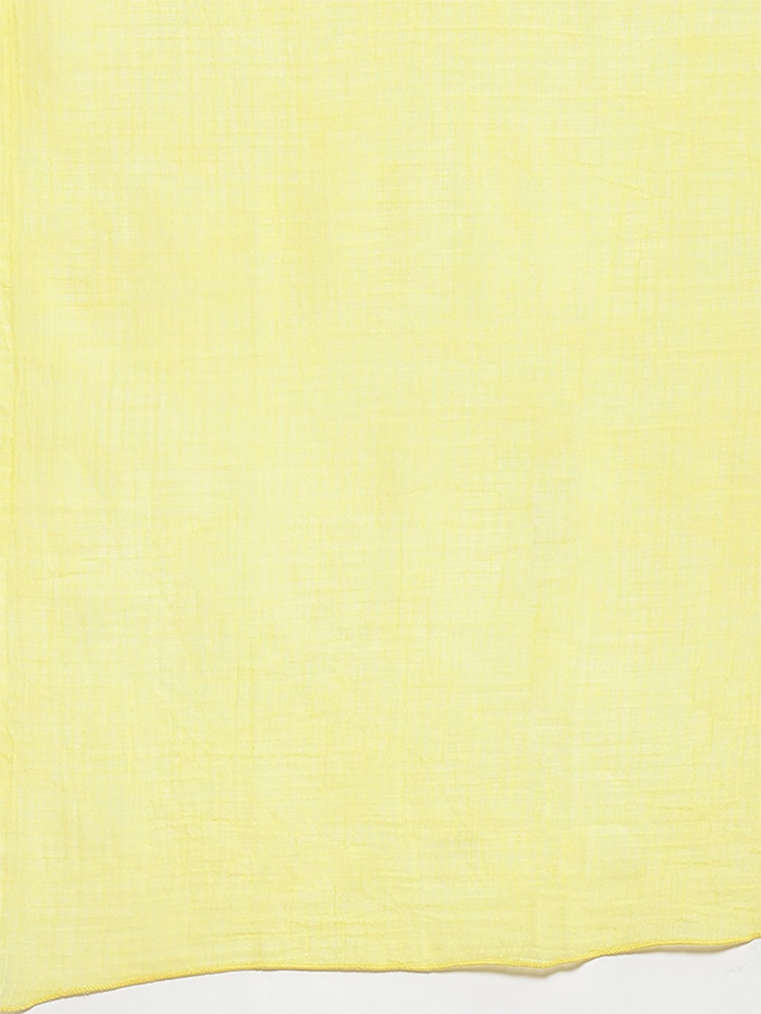 Vaamsi White & Yellow Cotton Floral Print Kurta Pant Set With Dupatta