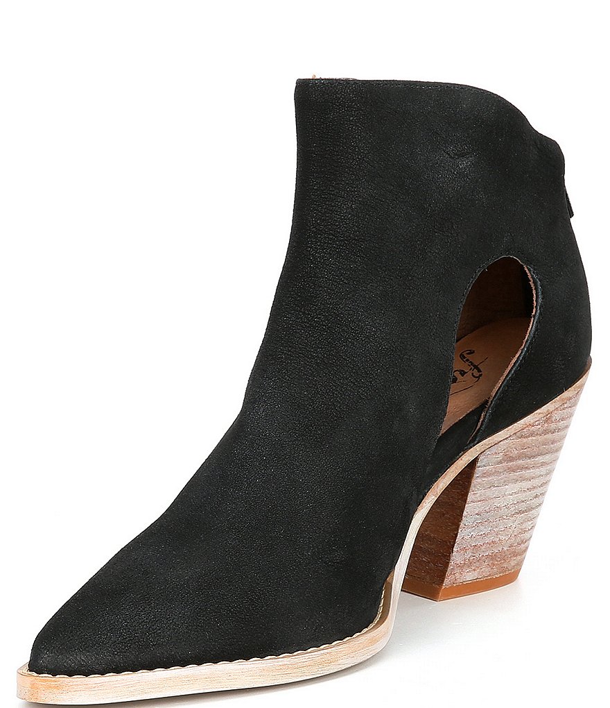 Free People Wilder Leather Side Cutout Booties