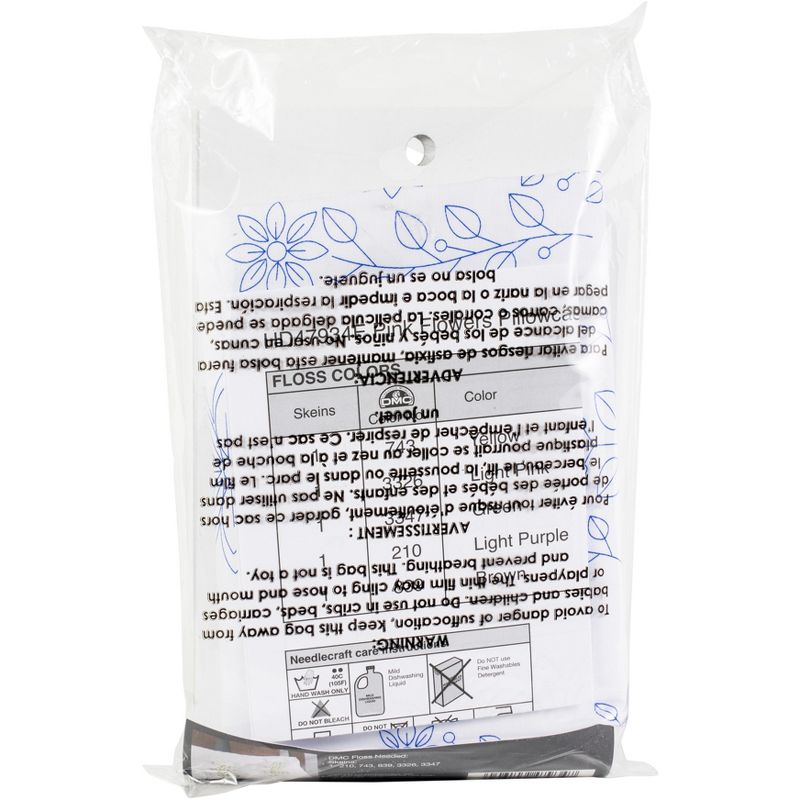 Bucilla Stamped Embroidery Pillowcase Pair 20"X30"-Pink Flowers