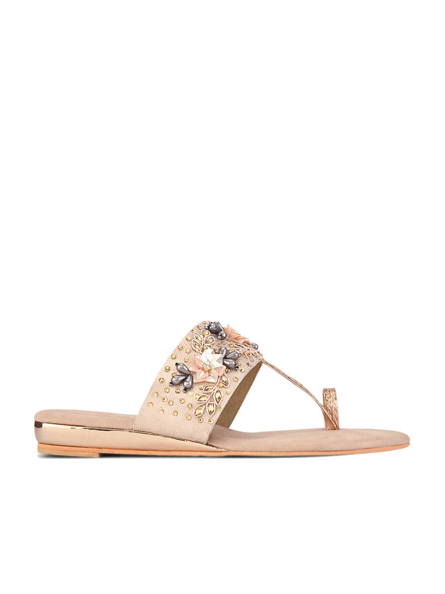 Pelle Albero Women's Rose Gold Toe Ring Sandals
