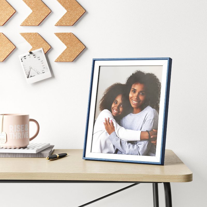8" x 10" Slanted Step Picture Frame Navy/White - Room Essentials™