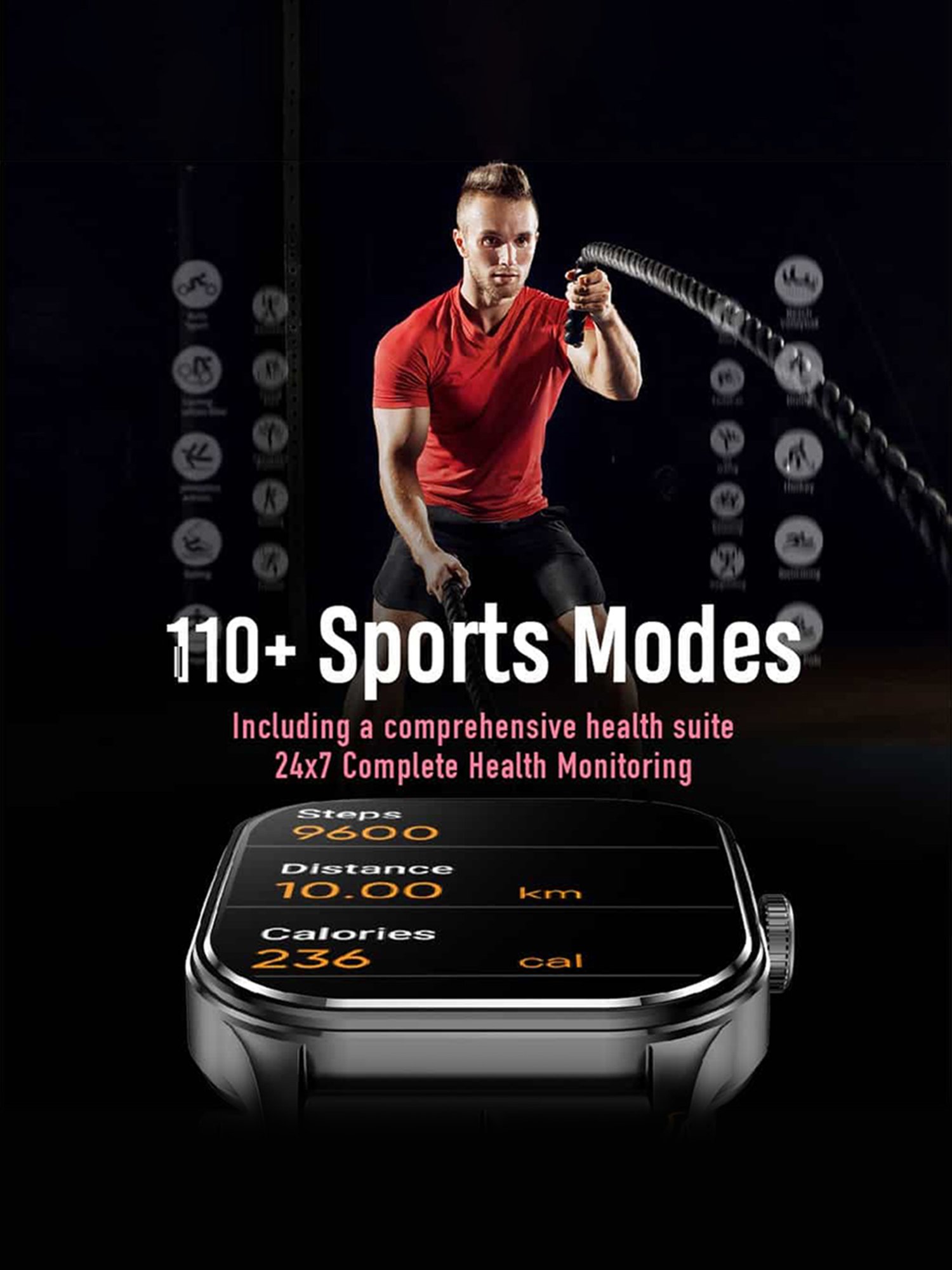 Fastrack Reflex Power BT Calling Smartwatch with 1.96 inch Super AMOLED Arched Display (Green)