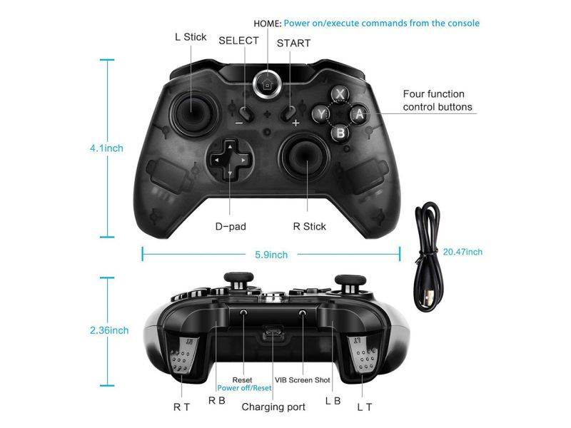 Ochine Wireless Pro Controller Gamepad Joypad Remote For Nintendo Switch Console ,Compatible with PC Windows 7/8/10,USB Charging,Gyro Axis ,Dual Motors Vibration