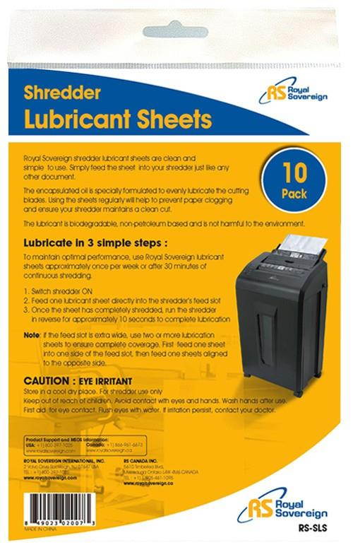 Royal Sovereign RS-SLS Shredder Lubricant Sheets - 10 Pack