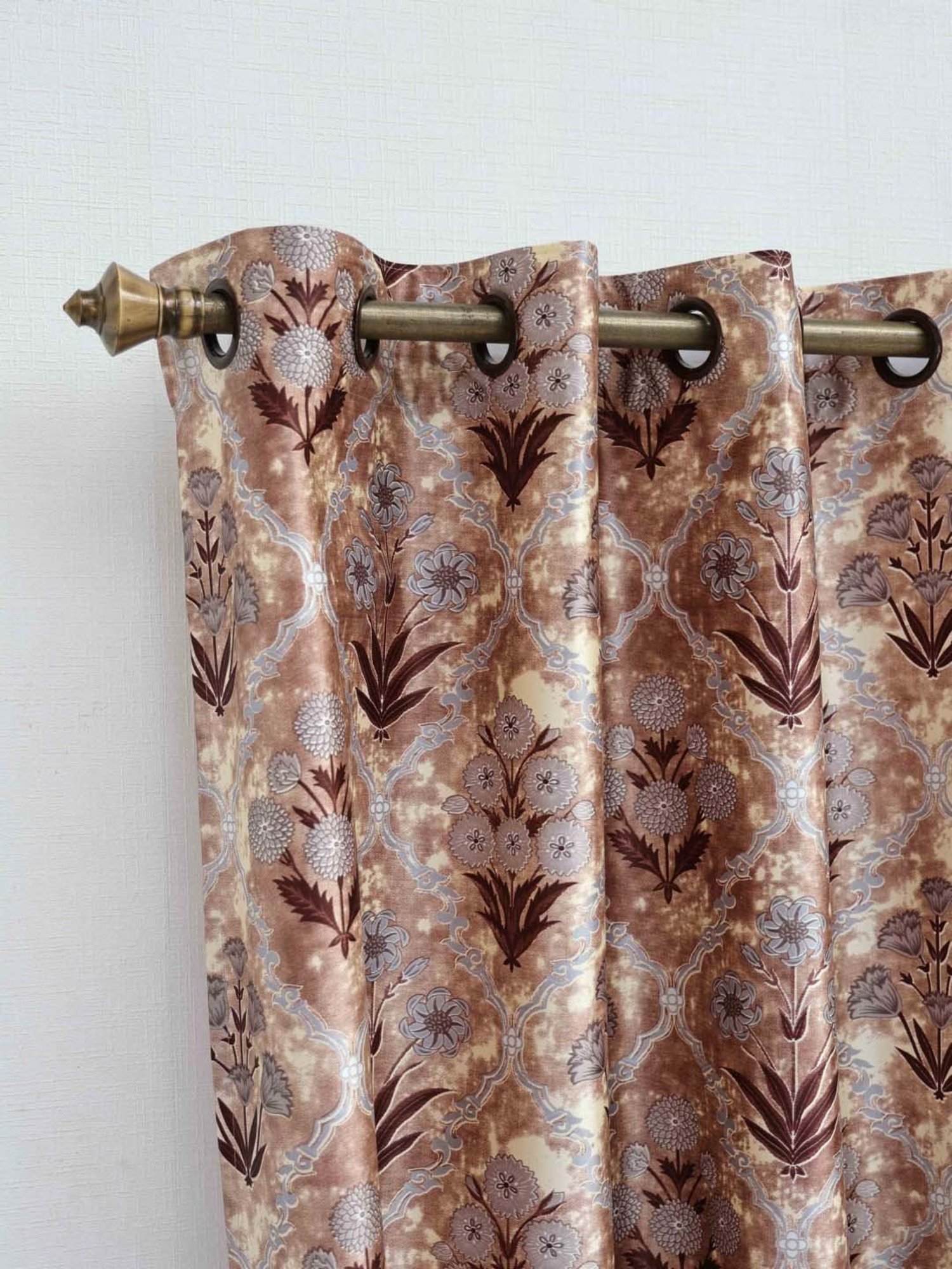 Ariana New Chia Brown Polyester 5ft Window Eyelet Curtain