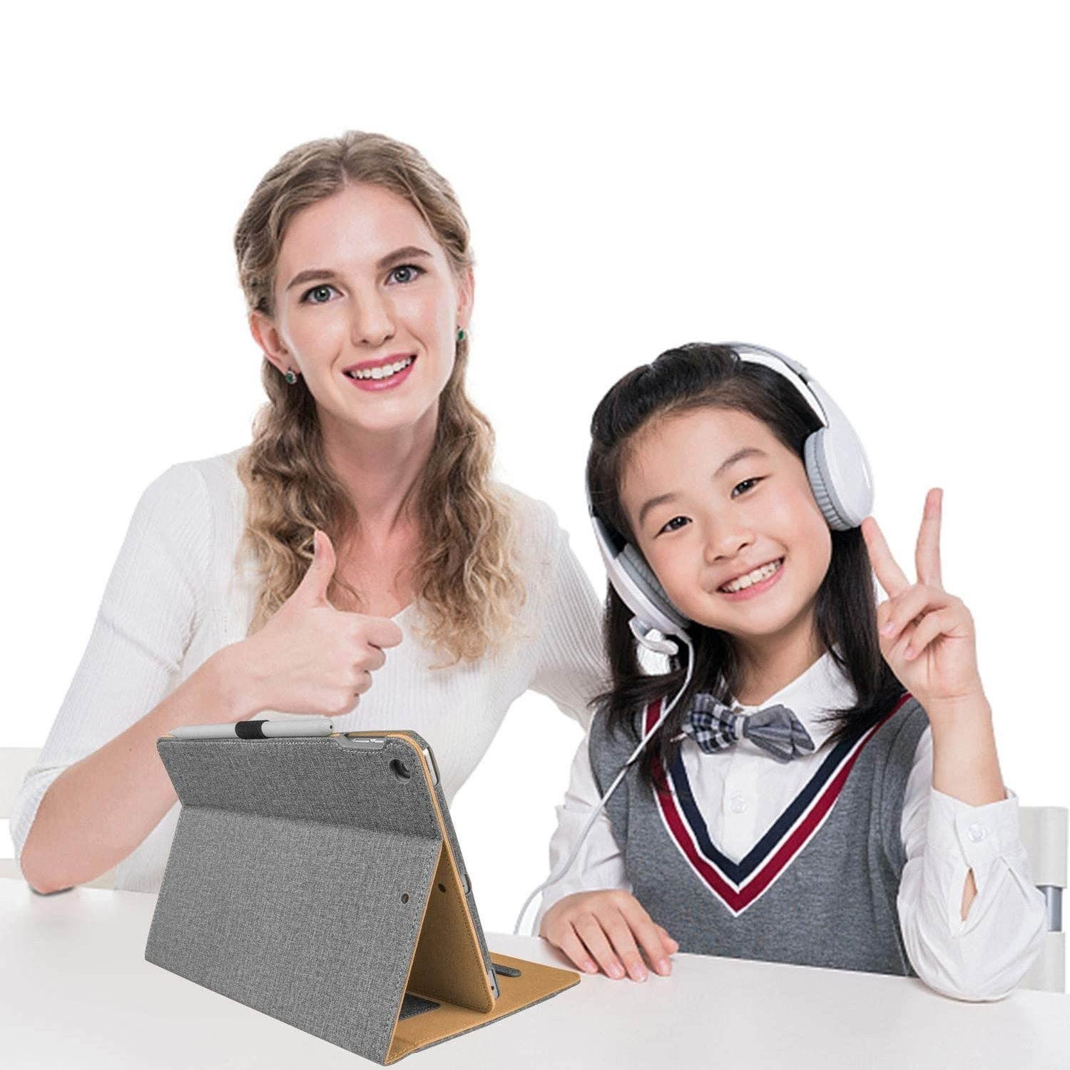 Slim Folding Smart Folio Stand Case for iPad 10.2 inch (8th & 7th Gen) - Grey