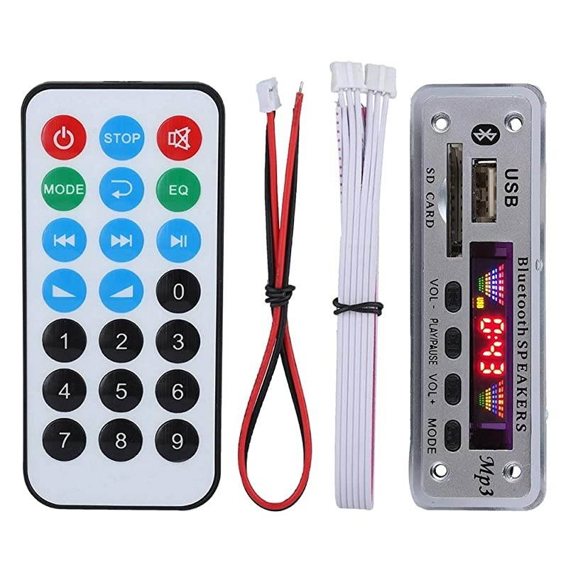 DC 5V12V Bluetooth 50 Audio Decoder Board Audio Module USB AUX SD FM Radio Lossless MP3WMAWAVFLACAPE Decoder Board Module Colors Screen DisplaySilver