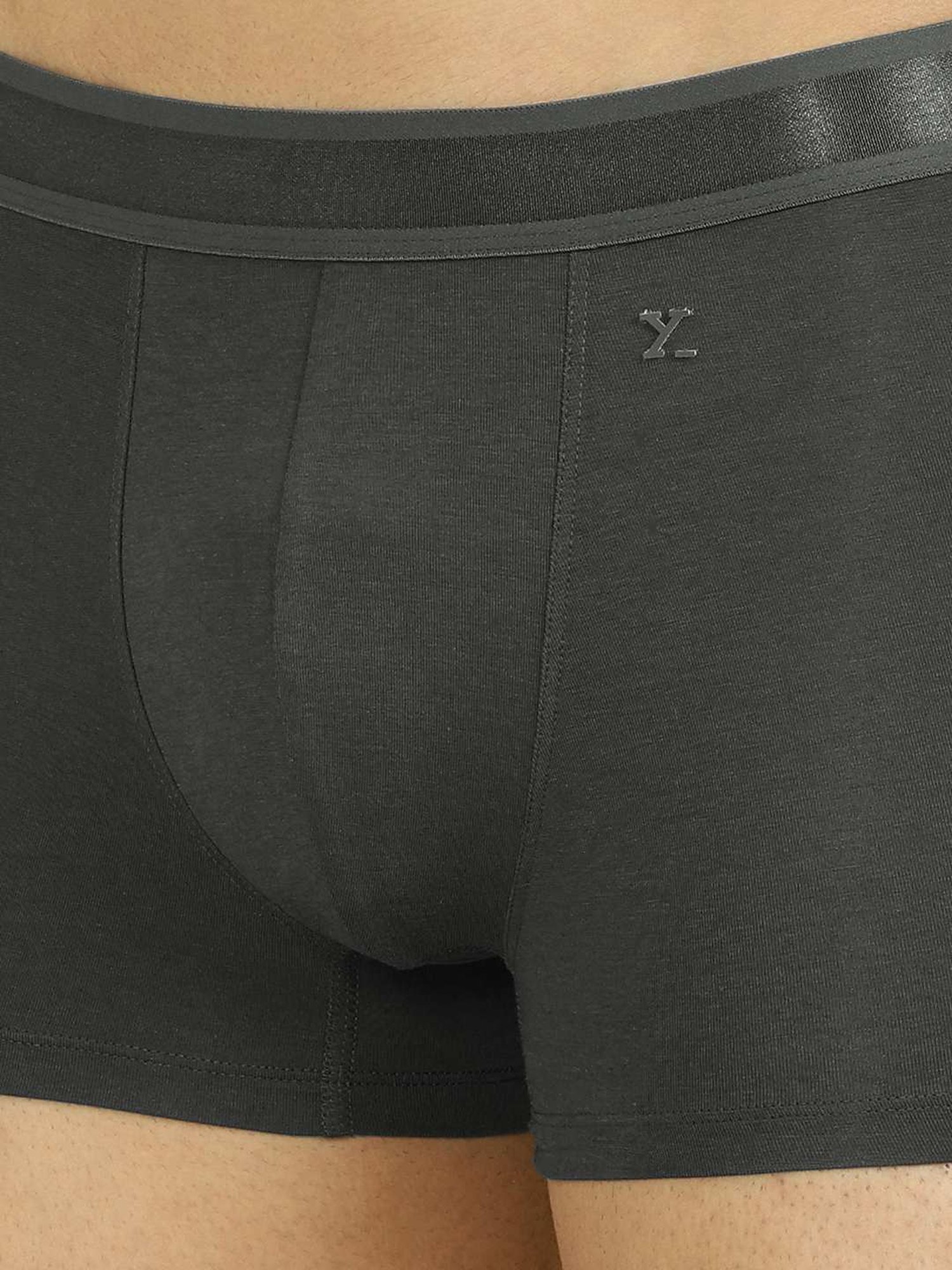 XYXX Charcoal Grey Cotton Regular Fit Trunks