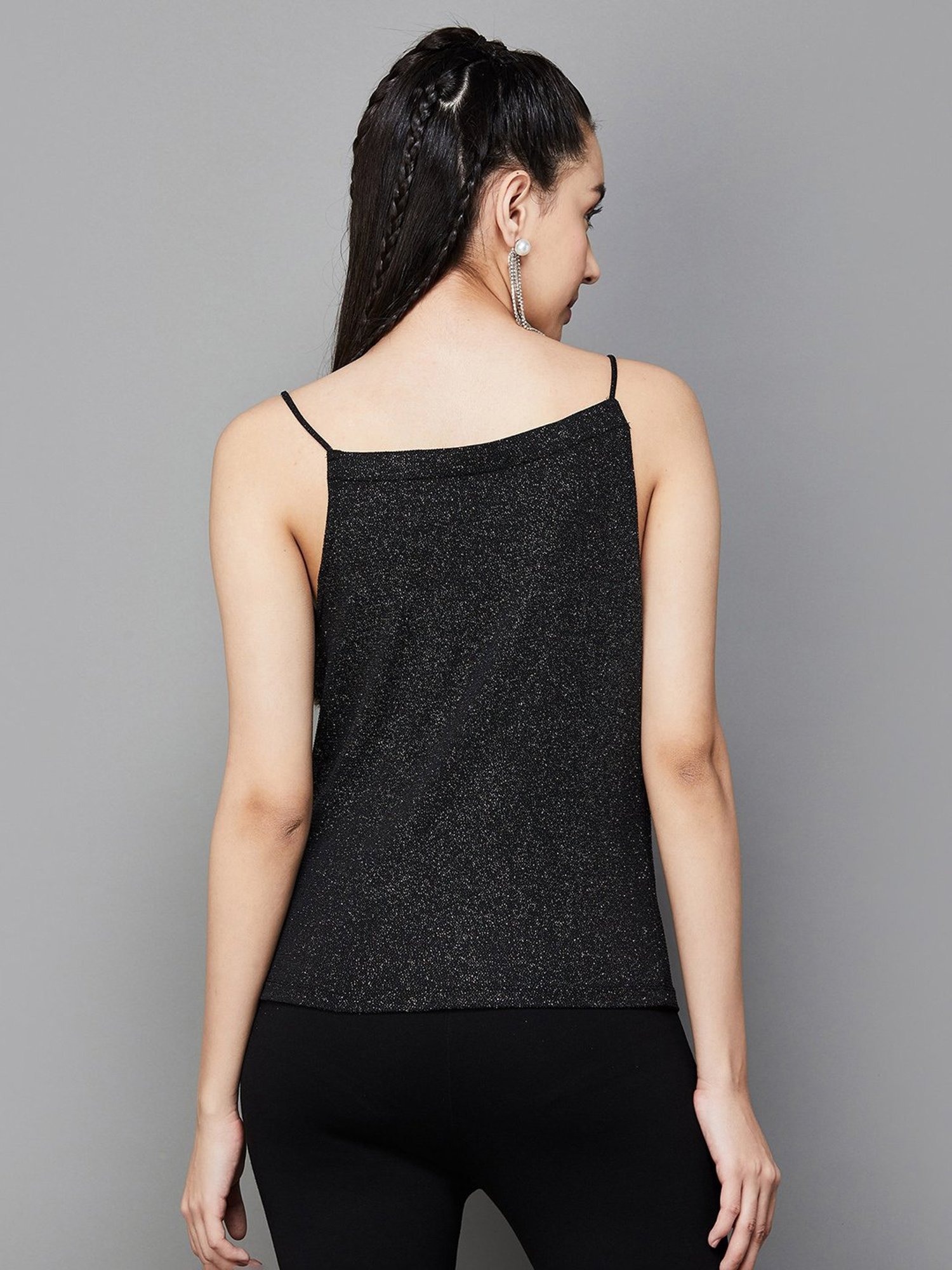 Ginger by Lifestyle Black Printed Top