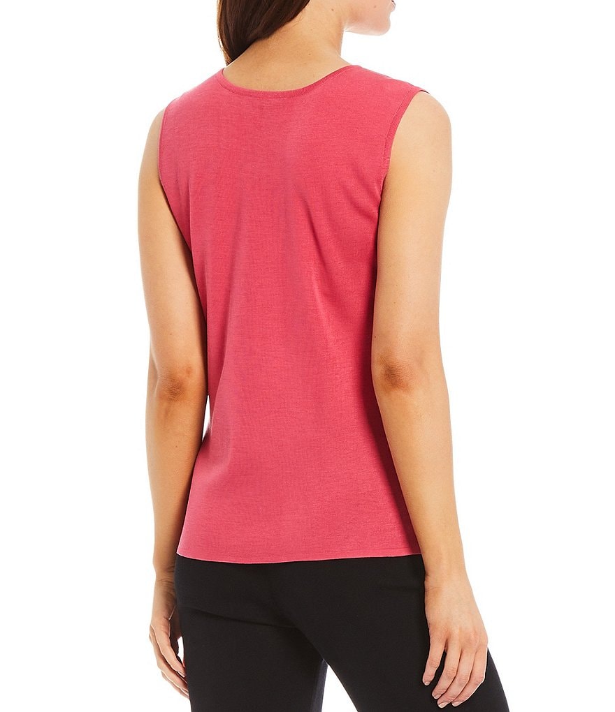 J.McLaughlin Durham Sleeveless Ruffle V-Neck Denim Blouse