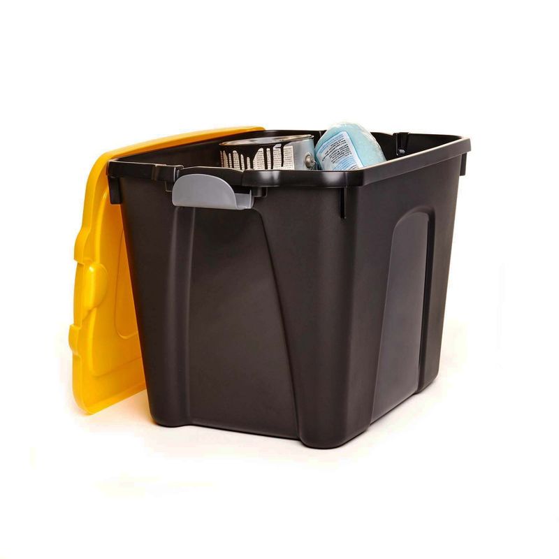 Durabilt22 Gal Storage Totes Set of 4 - Black/Yellow