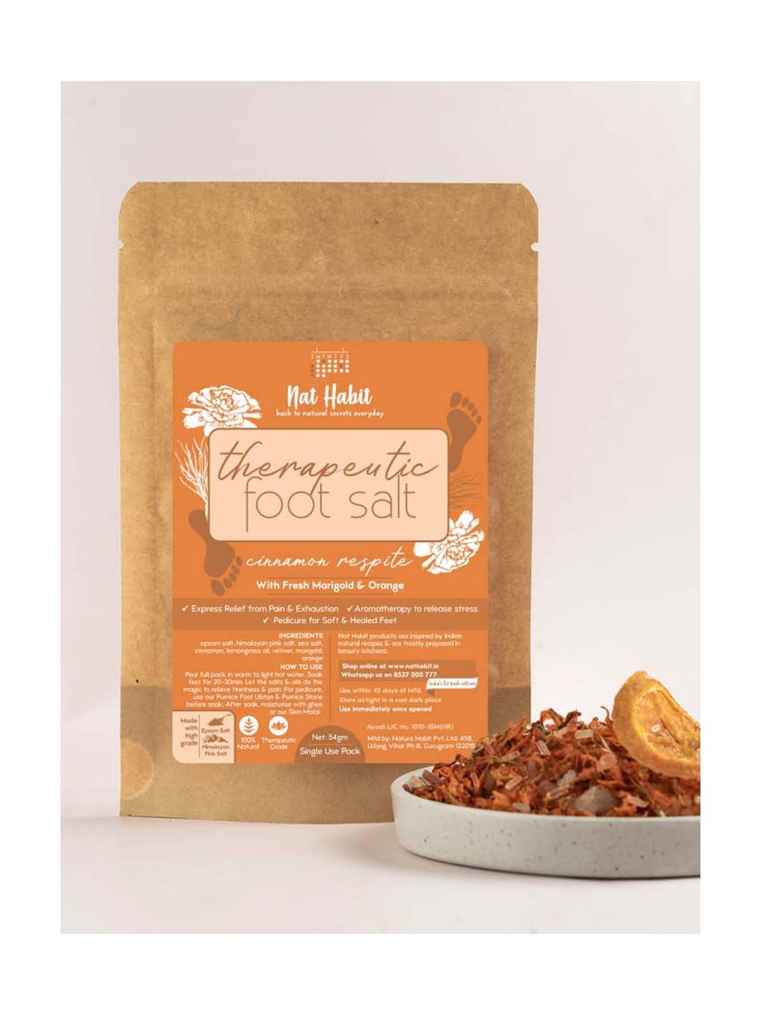 Nat Habit Cinnamon Respite Foot Salt Pack of 2 - 108 gm