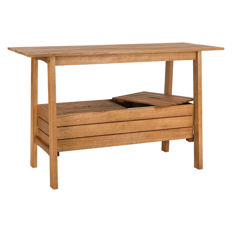 Bertie Tea Trolley - Teak - Safavieh