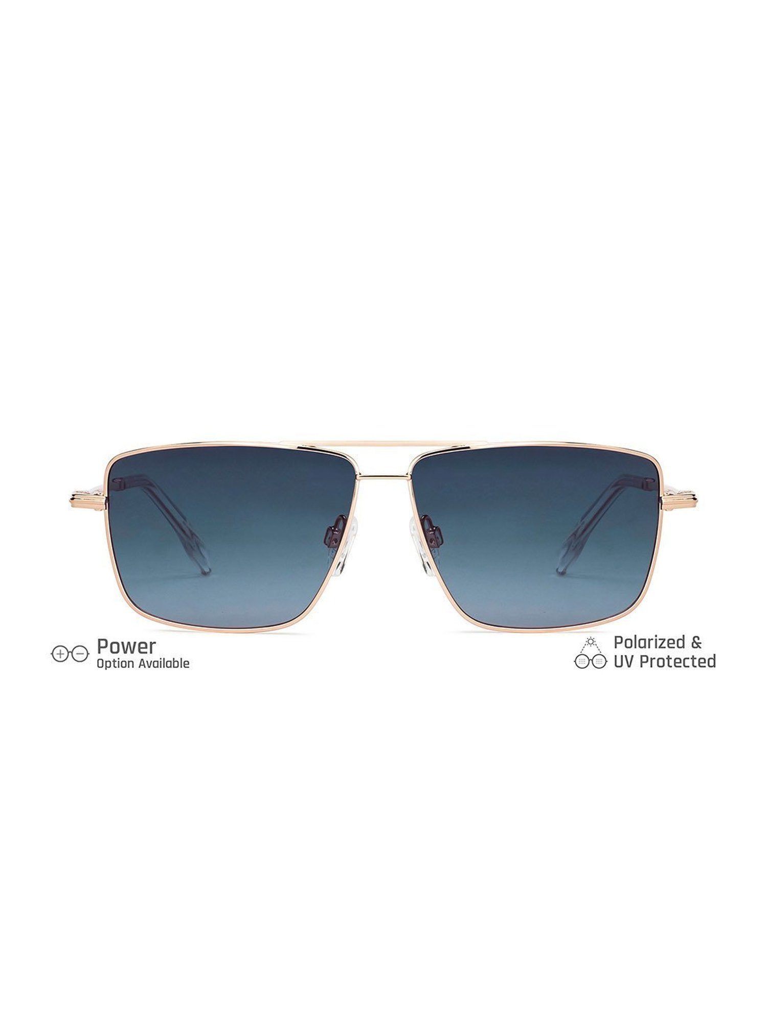 John Jacobs 147921 Blue Polarized Square Sunglasses