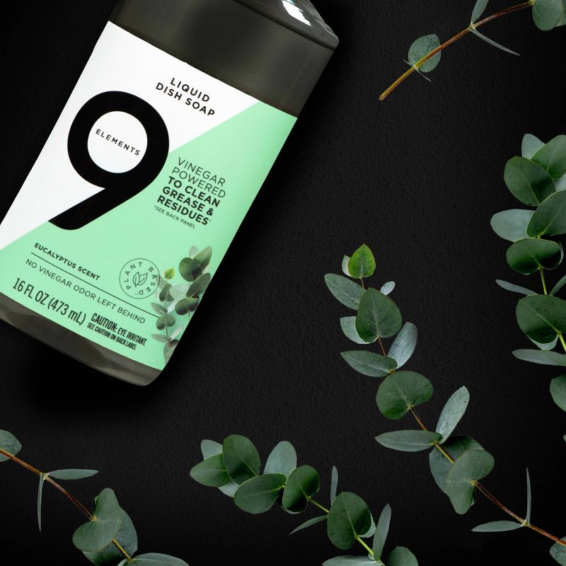 9 Elements Liquid Dish Soap - Eucalyptus - 16 fl oz