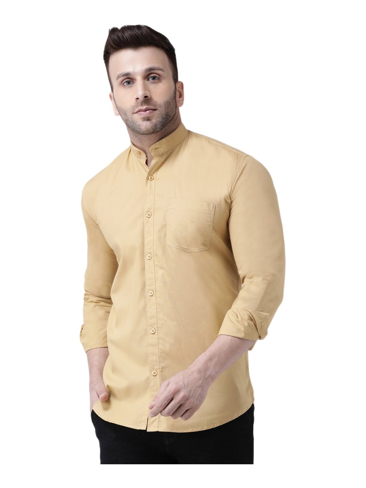 Hang Up Khaki Cotton Slim Fit Shirt