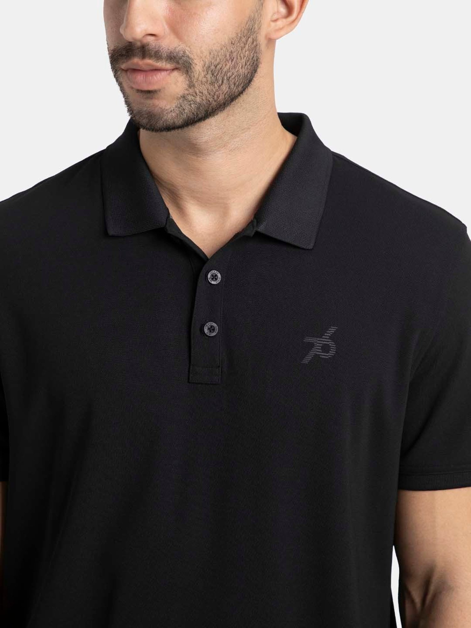 Jockey AM38 Men's Microfiber Solid Half Sleeve Polo T-Shirt with StayDry & StayFresh Technology