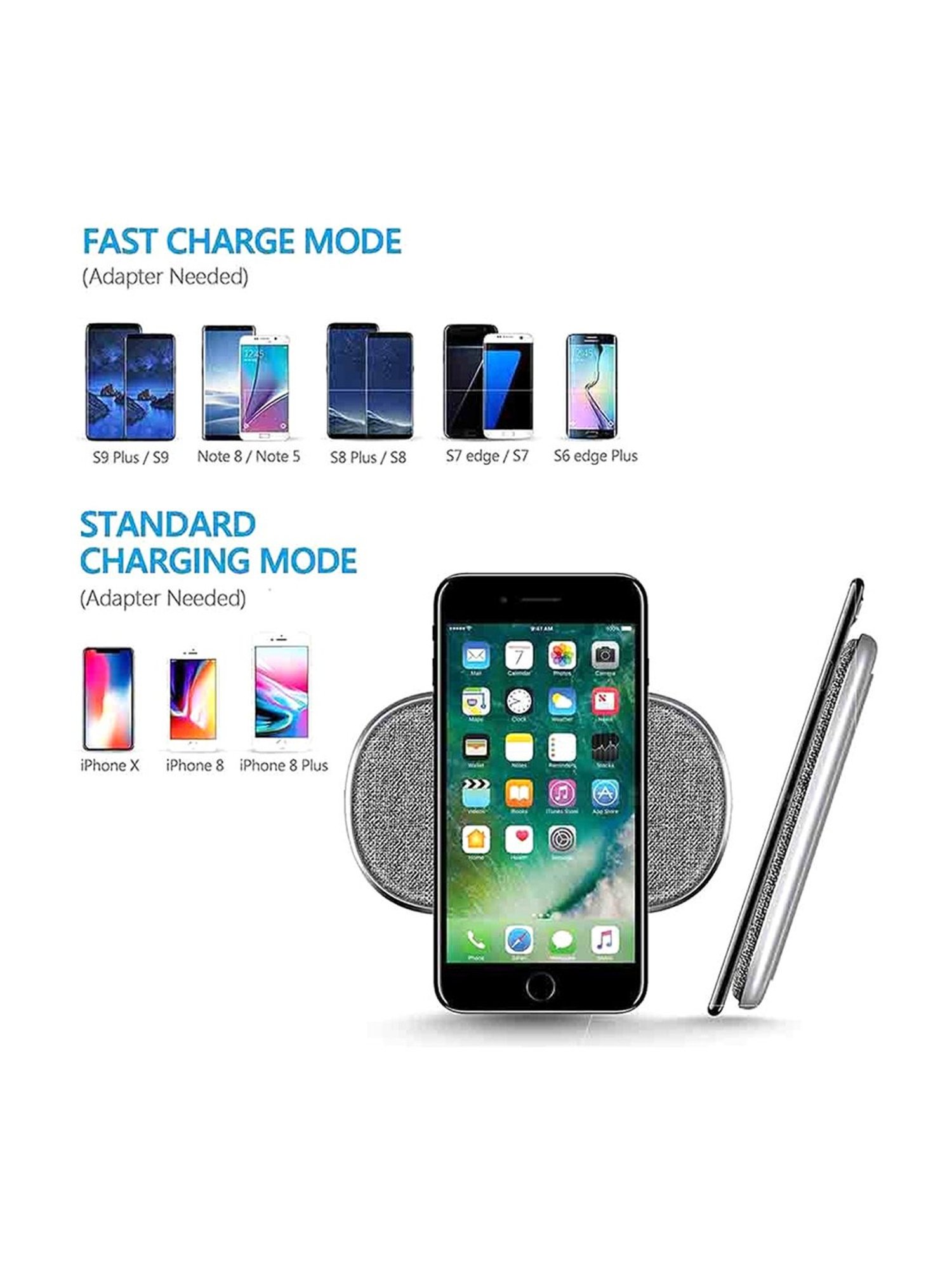Powerup Stay Charged 15W High Speed Wireless Charger Pad (Grey)