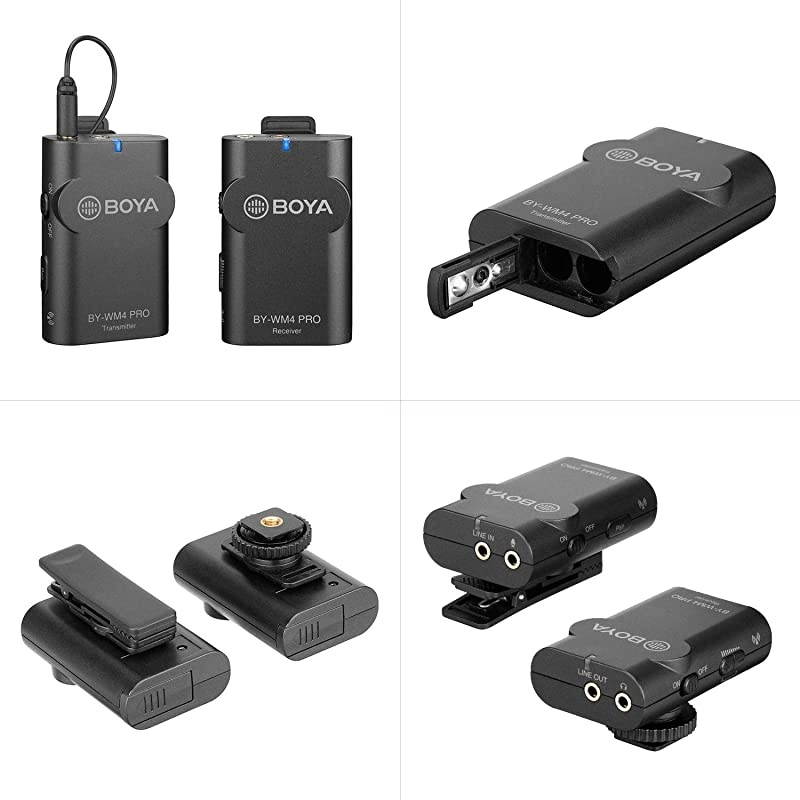 Upgrade 24GHz Wireless Lavalier Lapel Mic Omnidirectional Microphone System Audio Recording with Easy Clip On 35mm Plug for Canon Nikon Sony DSLR Camera Camcorder iPhone Huawei Smartphone