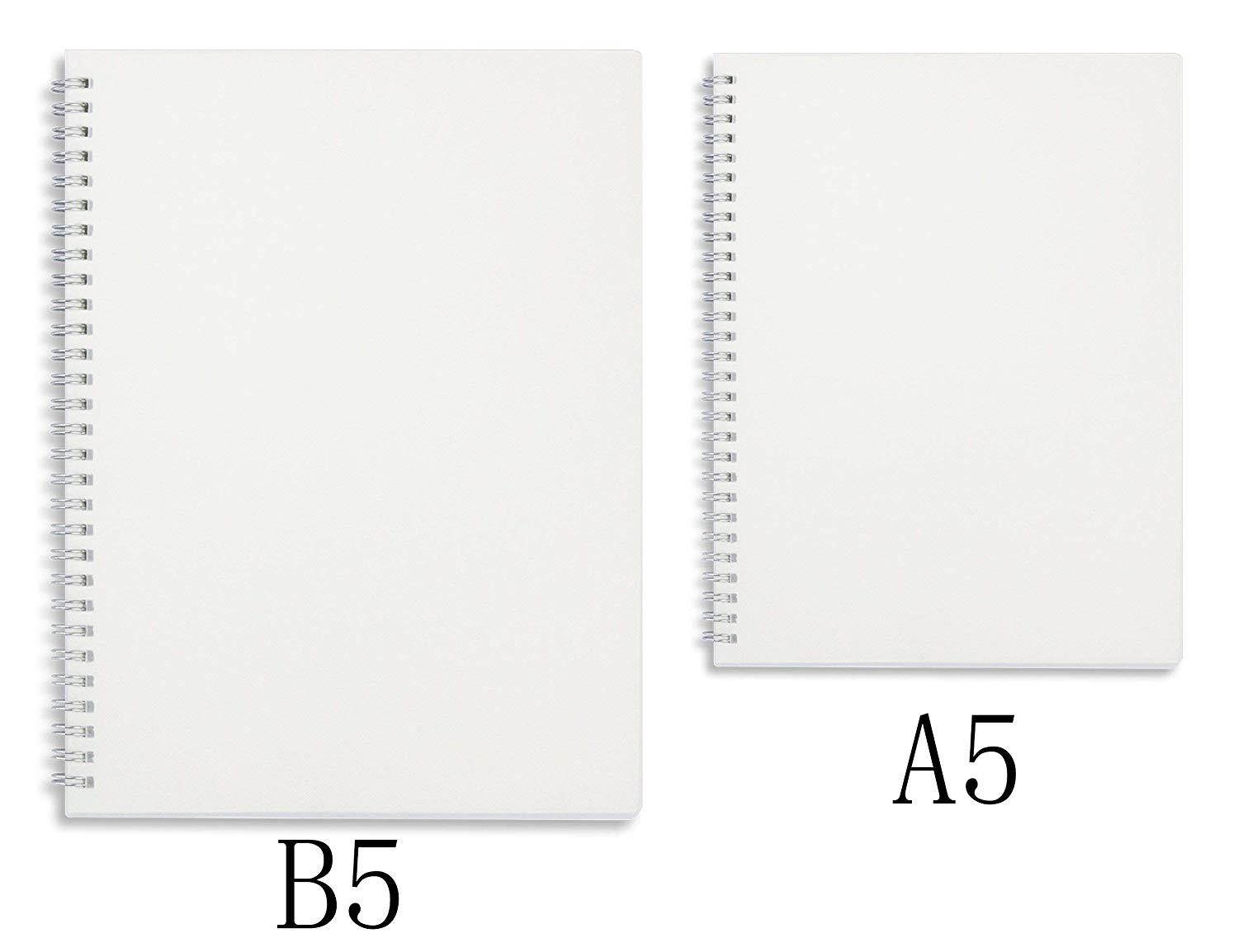 Miliko Transparent Hardcover A5 Ruled Wirebound/Spiral Notebook/Journal Set-2 Per Pack, 8.27"x5.67"(Ruled)