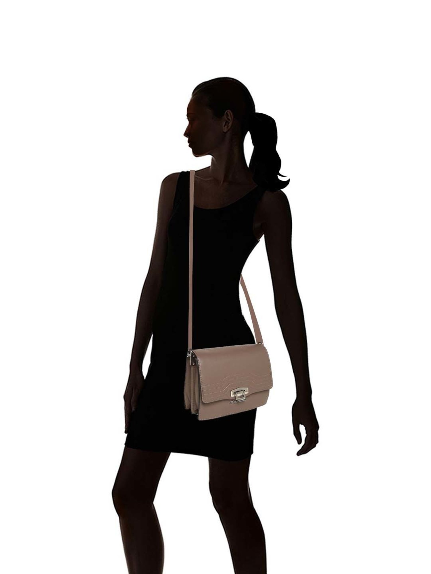 Marina Galanti Brown Textured Medium Sling Handbag