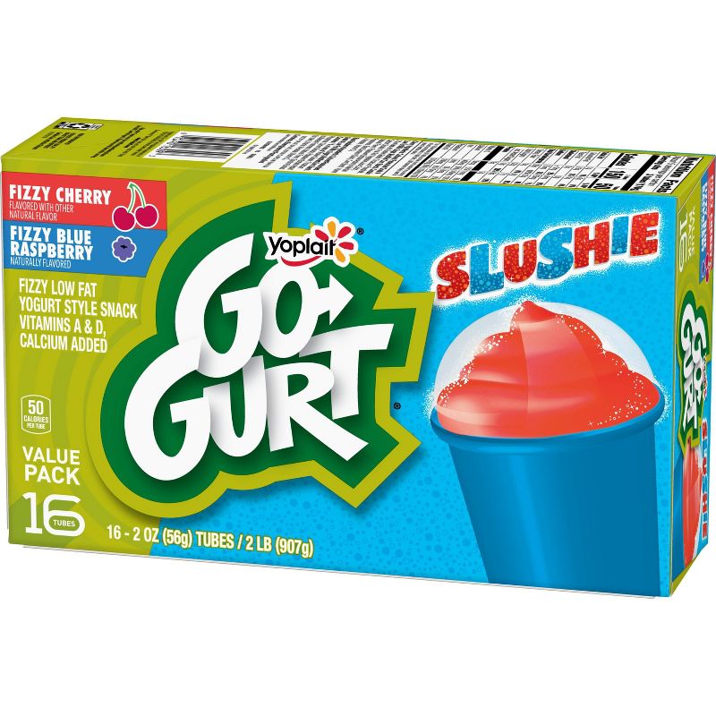 Go-Gurt Blue Raspberry/Cherry Slushie Kids' Yogurt - 32oz/16ct Tubes