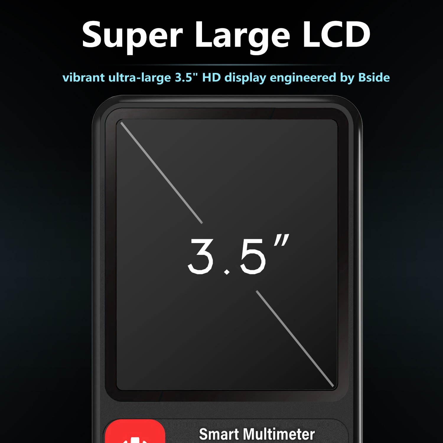 BSIDE ADMS9CLN Dual Mode Intelligent Automatic Digital Multimeter AC/DC Voltage Resistance Frequency Capacitance Meter Diode On-off Automatic Identification True RMS 3.5 Inch EBTN LCD 9999 Counts