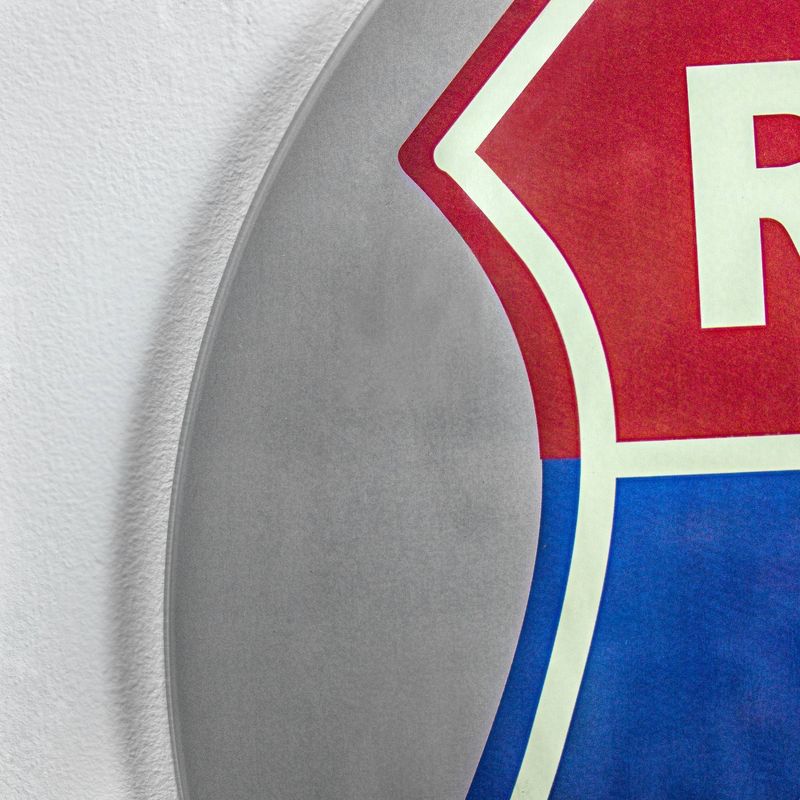 Route 66 Dome Metal Sign Dark Blue/Gray/Red - Crystal Art Gallery