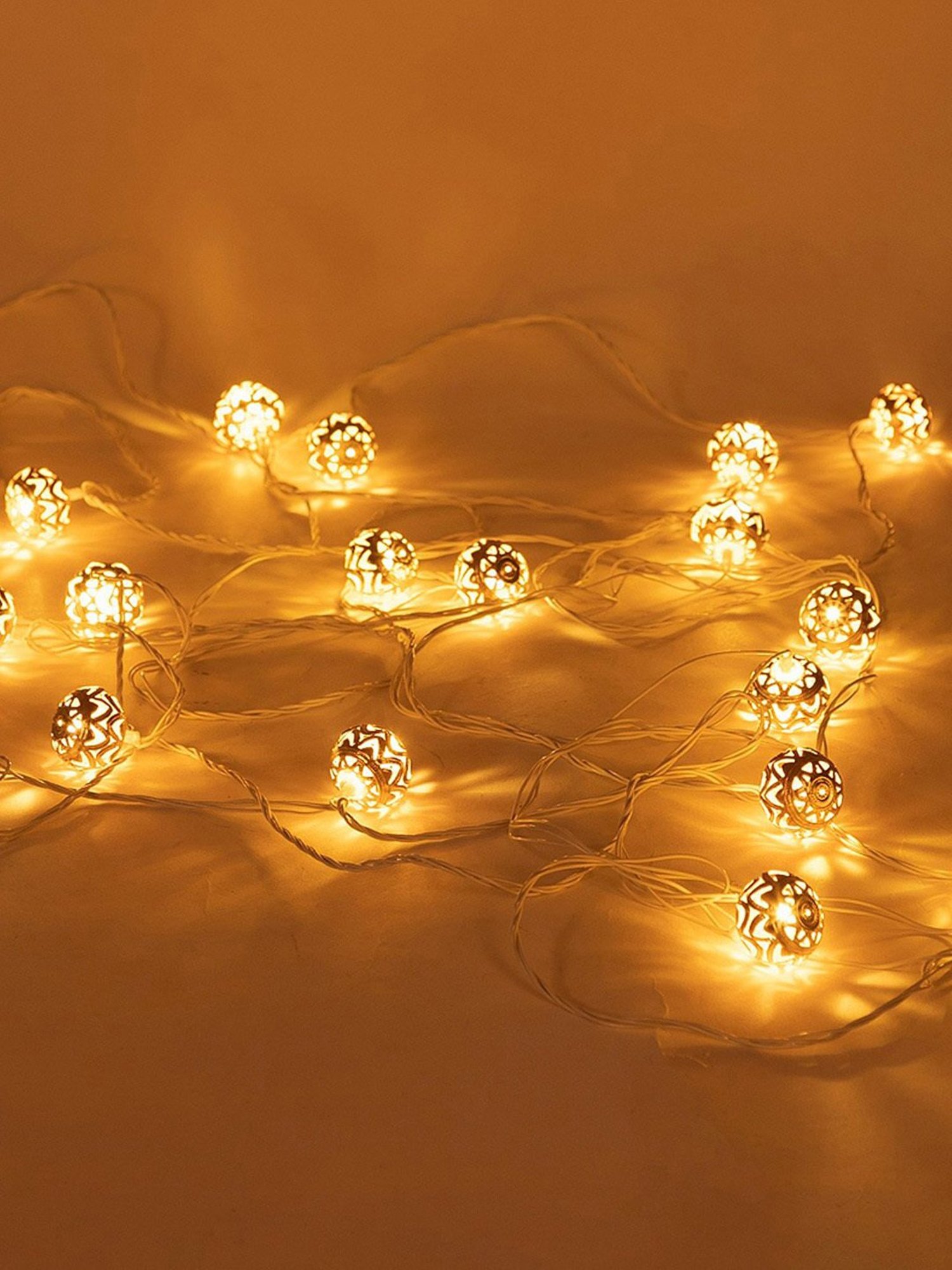 Fabindia Home Elsi Gold Metal Decorative Lights