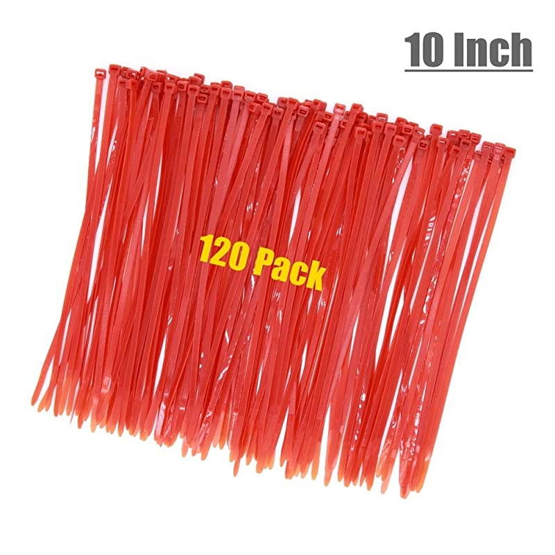 Pieces Heavy Duty 10 Inch Red Cable Zip Ties Strong 50 LBS Strength Cord Management Multi Purpose Festivals Outdoor Fastening Ties Wire Zip Ties10 Inch Red Pack 50 LBS