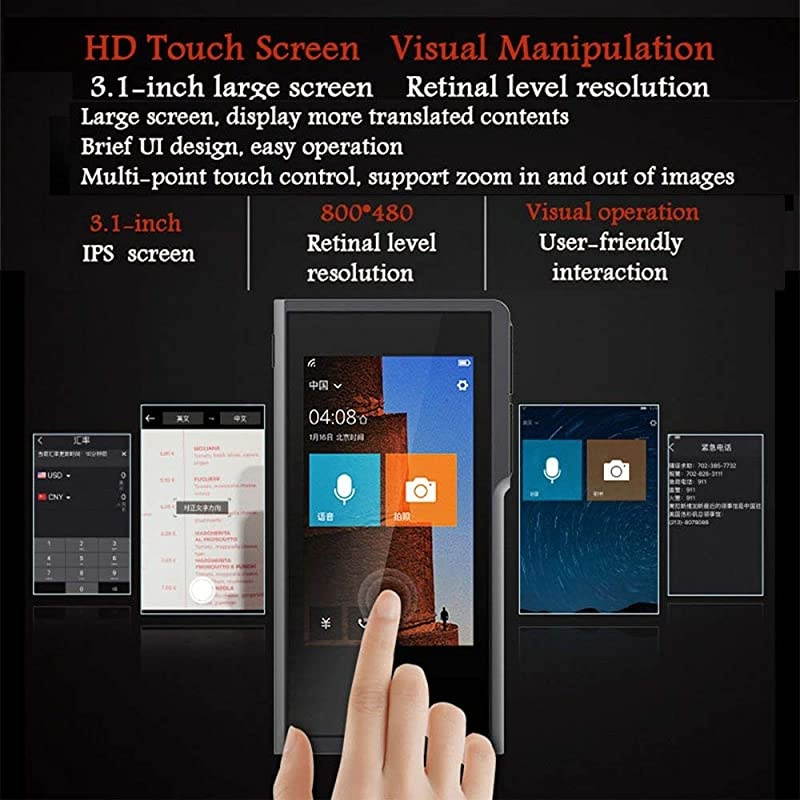 Pro Smart AI 63 Kinds Language Mutual Translator with 3.1" Touch Screen and Offline & Picture Translating Support Arabic English Spanish German etc Instant Real Time (Gray)