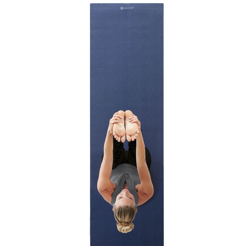 Gaiam Premium Pilates and Yoga Mat - Navy (6mm)