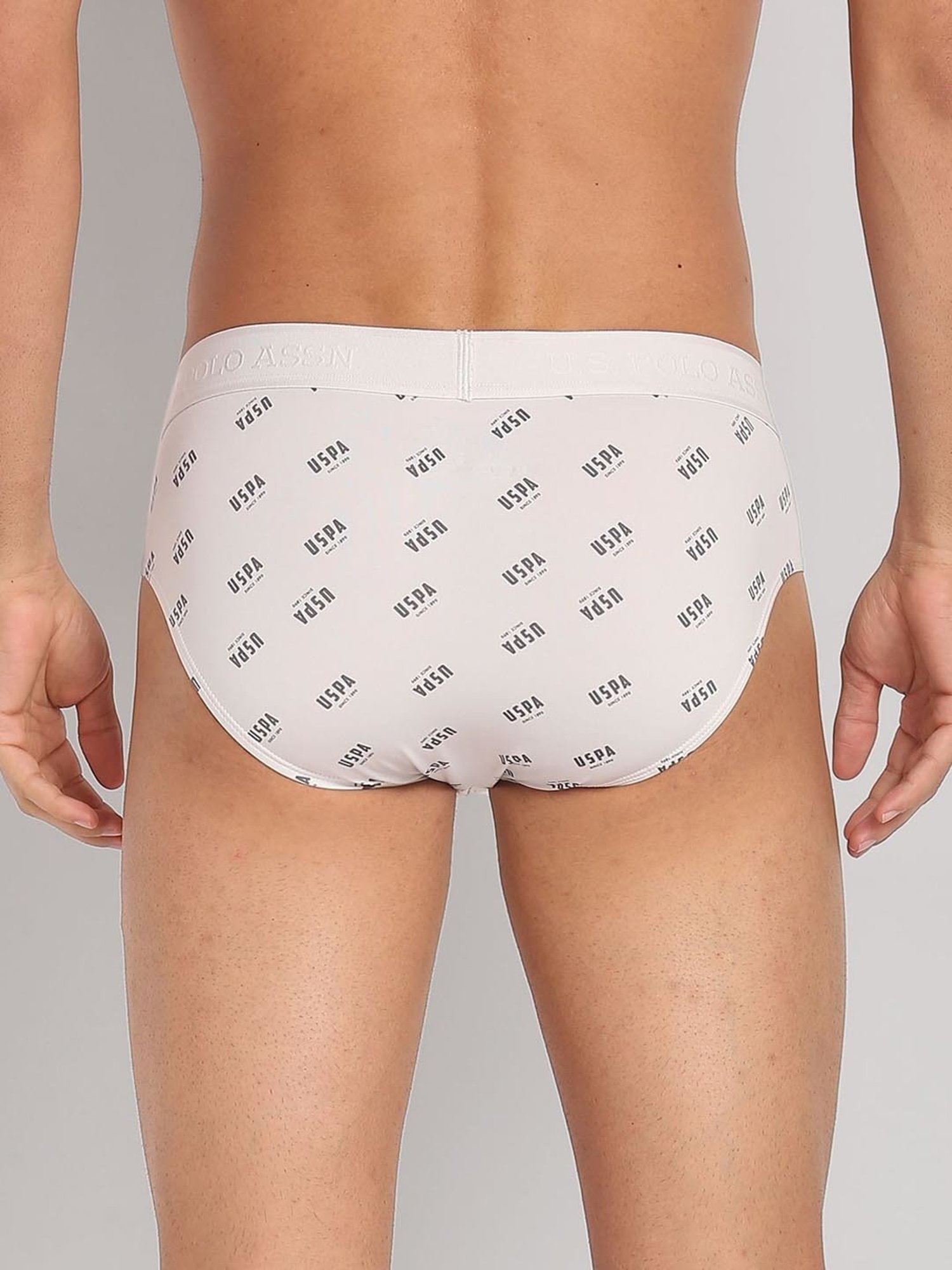 U.S. Polo Assn. White Regular Fit Printed Briefs