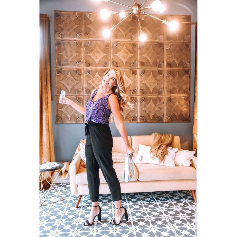 Women's V-Neck Essential Tank Top - A New Day™ Violet Floral M