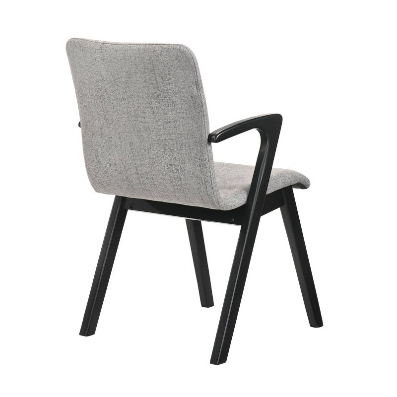 Set of 2 Varde Mid-Century Upholstered Dining Chairs Black - Armen Living