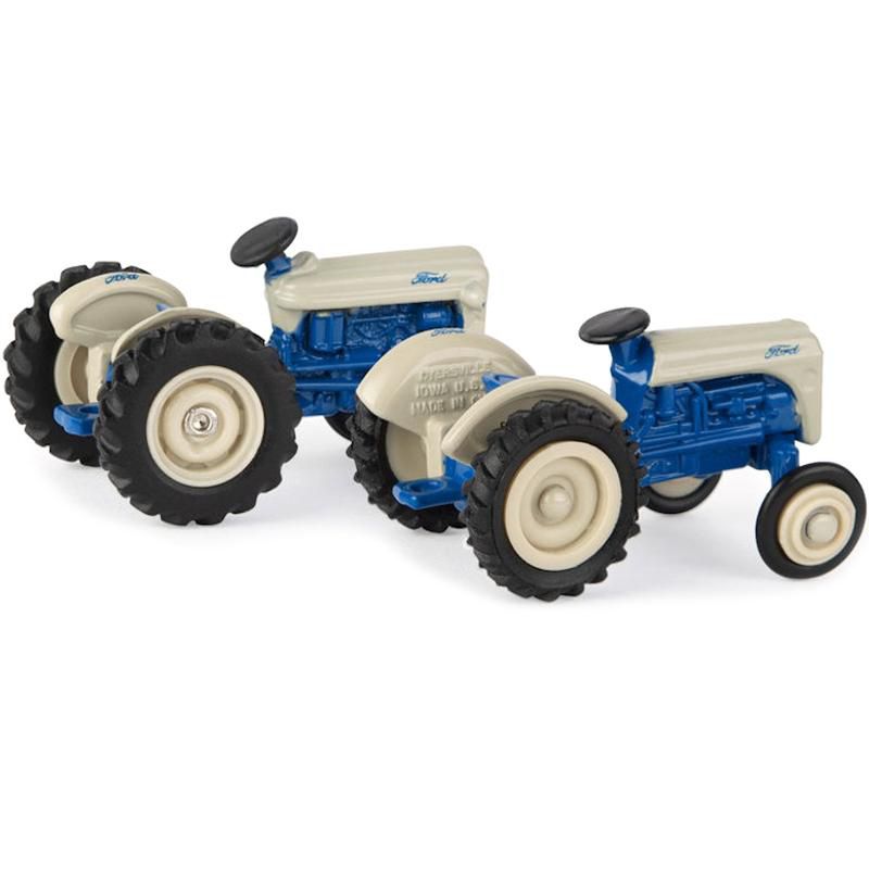 Ford 8N and Ford Jubilee Blue and Gray Set of 2 Tractors 1/64 Diecast Models by ERTL TOMY