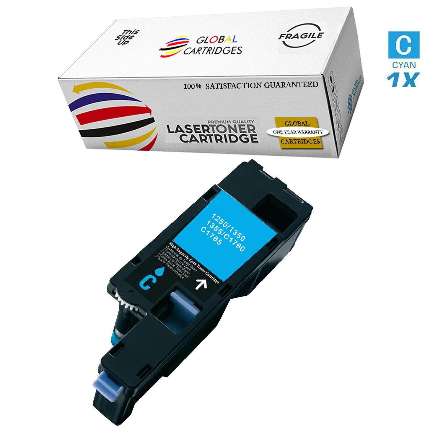 Global Cartridges Compatible Toner Cartridge Set Replacement for Dell 1250/1350 / 1355 / High Yield 331-0777, 331-0778, 331-0779, 331-0780(Black,Cyan,Yellow,Magenta)