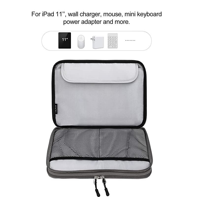Electronics Organizer  Electronic Accessories Cable Organizer Bag Waterproof Travel Cable Storage Bag for Charging Cable Cellphone Mini Tablet and More Grey Large