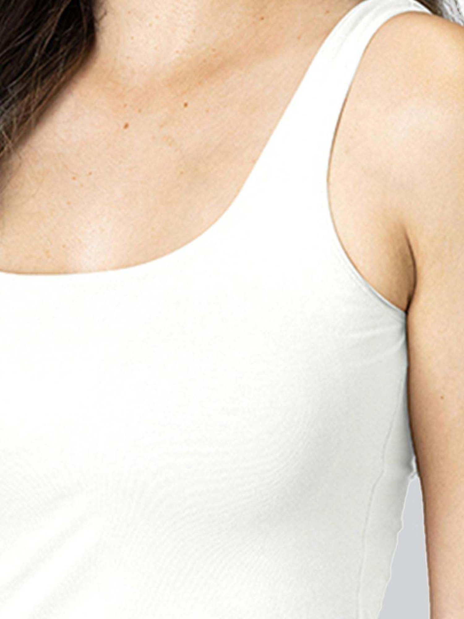 Superstar by Westside White Ribbed Cotton Blend Tank Top