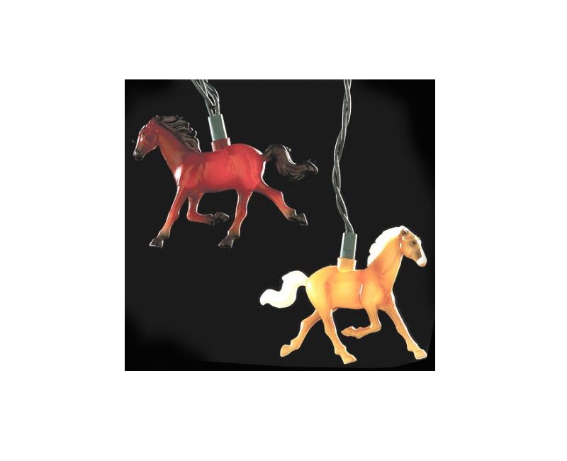 Kurt S. Adler Set of 10 Running Horse Country Equestrian Christmas Lights - Green Wire