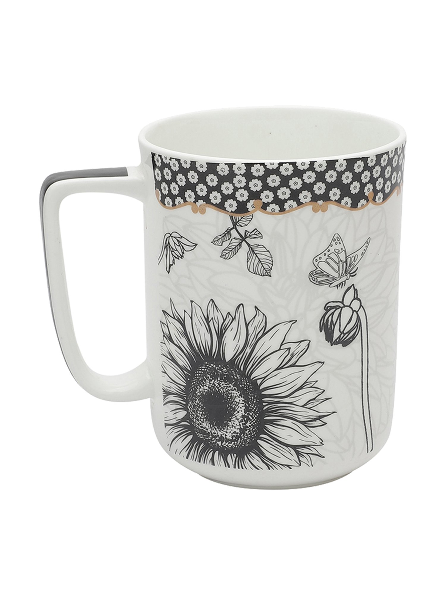 Clay Craft Multicolor Fine Ceramic Abstract Milk Mug - 350 ml - 1 Pc